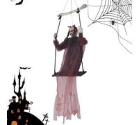 Décoration de fantômes d'Halloween, accessoires de décoration d'Halloween pour extérieur, accessoires effrayants avec lumière et son pour mur, fenêtre, maison, jardin, porche et extérieur