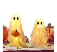 Décoration de fantômes pour intérieur, figurine de fantôme d'Halloween - 2 pièces Décoration lumineuse pour fêtes, sculpture festive pour vitrines, extérieur, intérieur, maison, jardin, porche