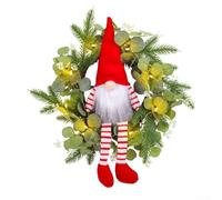 Décoration de fenêtre de Noël LED - Couronne de feuilles de renne - Rouge | Design de feuille réaliste, rouge pour figurine Rudolphe, fonctionne avec piles, léger, facile à installer