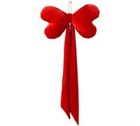 Décoration de fenêtre de Saint-Valentin nœud rouge en forme de cœur | Forme de cœur, ruban rouge, polyvalent, pour fenêtres, salles de mariage et salles de fête