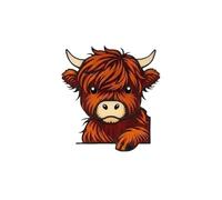 Décoration de fenêtre - Sculpture animale - Motif vache des hautes terres - Décoration pour style ferme - Accessoire d'intérieur (D, 15 cm)