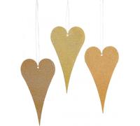 Décoration de fenêtre suspendue Cœurs en métal 6 pcs, Décoration Cœurs Beige/Jaune/Orange 15cm, Décoration de printemps, Mariage, Saint Valentin