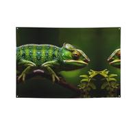 Décoration de fête caméléon, adaptée pour diverses scènes, fêtes, rassemblements (119,4 x 180,3 cm) bannière festive