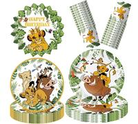 Décoration de fête d'anniversaire Disney le roi Lion, nouvelles assiettes, tasses, serviettes, nappe, ballon d'anniversaire roi Lion, cadeaux de fête 20 pièces numéro 8