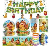 Décoration de fête d'anniversaire Le Roi Lion, vaisselle Simba, assiette, gobelet, ballon, ensemble de bannière, toile de fond, sacs cadeaux, autocollants, fournitures de fête pour enfants 20pcs napki