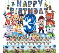 Décoration de fête d'anniversaire Paw Patrol, ballon en aluminium et Latex, fournitures pour événements pour enfants, vaisselle jetable, bannière, toile de fond, nouvelle collection Sac cadeau - 10 pi