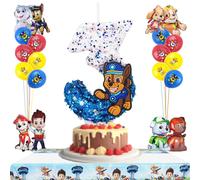 Décoration de fête d'anniversaire PAW Patrol, nouveaux ballons numériques combinés, ballons en feuille et en latex, vaisselle jetable pour les enfants, fournitures pour événements Big Cake Topper-1pcs