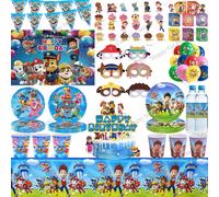 Décoration de fête d'anniversaire PAW Patrol, vaisselle, nappe, assiettes, gobelets, serviettes, sac cadeau, ballons, fournitures pour fête PAW Patrol blowouts-6pcs