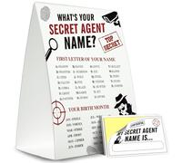 Décoration de fête d'anniversaire pour agent secret, jeu de fête d'agent secret, quel est votre nom d'agent secret, parfait pour les activités de fête d'anniversaire d'agent secret, 1 panneau debout +
