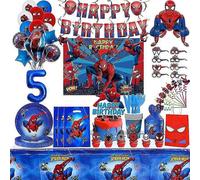Decoration De Fete D'anniversaire Spiderman Pour Garcons, Vaisselle A Theme Spiderman, Tasse, Assiette, Ballon, Fournitures De Fete Pour Enfants, 20 Serviettes Sures Et De Qualite Superieure