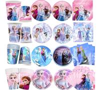 Décoration de fête d'anniversaire sur le thème de la neige, vaisselle de princesse Anna Elsa, gobelet, assiette, ballon Reine des Neiges, anniversaire de fille, baby shower, surprise napkins 20pcs