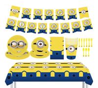 Décoration de fête d'anniversaire sur le thème des Minions, vaisselle jetable, gobelets, assiettes, ballons, accessoires de fond, accessoires de photographie, cadeau Background1.5x1m1pc