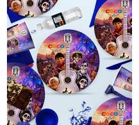 Décoration de fête d'anniversaire thème Disney Coco, gobelets et assiettes en papier jetables, pailles autocollantes, fournitures de fête pour garçons et filles, DIY bricolage 9oz Cup 10Pcs
