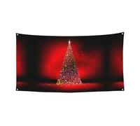 Décoration de fête de Noël avec impression scintillante en métal, panneau à suspendre pour intérieur ou extérieur, œillets, 1 lot