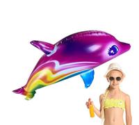 Décoration de fête de piscine dauphin - 85 x 39 cm - Décoration de fête gonflable de style dessin animé - Jouet de piscine coloré - Jouet gonflable pour - Jouet de piscine arc-en- - Jouet