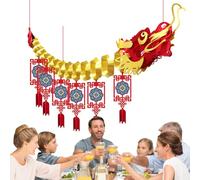 Décoration de fête de printemps, bannière du Nouvel An chinois - Kit de décoration de bannière pour le festival du printemps 2024 - Fond chinois du Nouvel An lunaire, bannière de bonheur, ornements