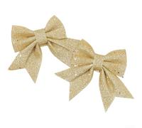 Décoration de fête de vacances avec pendentif nœud à paillettes pour décoration de sapin de Noël, ajoute un éclat festif, léger et facile à accrocher (doré)