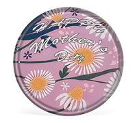 Décoration de fête des mères en forme de marguerite rose vintage ronde en métal Décoration pour festival Cadeau pour maman You are A Mother But to Our Family You are The World Décoration murale rétro