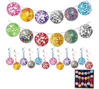 Décoration de Fête Disco Années 70 - Lot de 13 Pièces, Décorations Colorées et Festives pour Anniversaire et Soirée à Thème