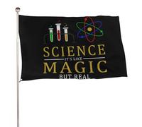 Décoration de fête extérieure sur le thème « La science, c'est comme de la magie, mais en vrai » - Grand drapeau de 60 x 90 cm