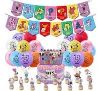 Décoration de fête Frusde BTS BT21 Theme Decoration Anniversaire Ballon-Multicolore Multicolore G