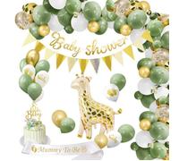 Décoration de fête - Girafe - Ballons en aluminium - Vert - Baby shower - Mixte