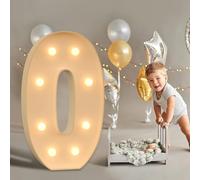 Décoration de fête - Grand numéro lumineux à DEL - 1,2 m - Pour maison, fête, bar, mariage, festival, anniversaire, cadeaux de Noël - Numéro 0