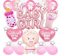 Décoration de fête prénatale pour fille - Décoration de fête prénatale - Inscription « Welcome Home Baby Girl, Its A Girl »