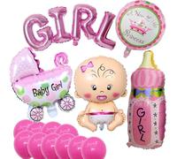Décoration de fête prénatale pour fille, fête prénatale, baptême, fille, avec ballons « Its A Girl » et ballons de révélation de genre, pour la maison, la fête prénatale, avec bannière de ballon