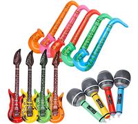 Décoration de fête Rock Star - Instrument de musique gonflable - Ballons pour photo, guitare, saxophone et microphone - Ballons musicaux - Accessoires de décoration
