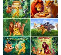 Décoration de fête roi Lion Disney Simba, arrière-plan, animaux de la Jungle, fournitures de fête d'anniversaire, bannière décorative, cadeau de baptême pour bébé YT-S6102