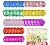 décoration de fête suspendue 48 pièces guirlande spirale multicolore pour anniversaire mariage célébration plafond fenêtre facile à accrocher réutilisable scintillante