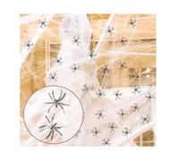 Décoration de fête - Toile d'Araignée Halloween - 60g - 10 Fausses Araignées - Polyester Noir