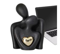 Décoration de figurines de couple - Statue romantique en céramique, sculpture abstraite moderne, art esthétique d'amour | Figurines artisanales élégantes qui se tiennent par la main, une chambre de