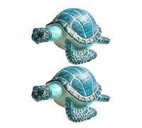 Décoration de fixation en porcelaine - Double capuchon de figurine de reptile aquatique, fermeture de commode en polymère moulé de couleur camouflage, blindée de tortue sculptée | Compartiment