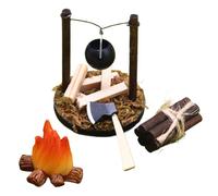 Décoration de Foyer de Maison de - Meubles de feu de Camp Miniatures, Accessoire de Paysage en Bois, Accessoire d'affichage de Jeu réaliste | Maison de, Mini Jardin, scène de fée, exposi
