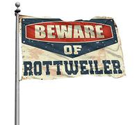 Décoration de garage pour homme « Beware of Rottweiler » - Drapeau cool - Drapeaux de chambre pour hommes (60 x 90 cm)