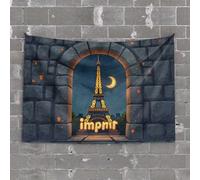 Décoration de garage pour homme - Nuits parisiennes : Tour Eiffel qui brille dans l'horizon de la ville - Tapisserie décorative pour porte de chambre à coucher - Décoration esthétique (75 x 100 cm)