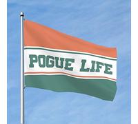 Décoration de garage pour homme Pogue Life - Drapeau de banques extérieures - Drapeaux de jardin amusants - Décoration pour grotte d'homme (120 x 180 cm)