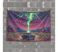 Décoration de garage pour homme - Tempête du désert : un voyage tonnerre à travers l'Ouest sauvage - Tapisserie de chambre - Décoration de porte de chambre - Esthétique vintage (75 x 100 cm)