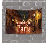 Décoration de garage pour hommes Midnight in Paris : une soirée romantique promenade tapisserie chambre décoration de porte décoration de chambre esthétique vintage (75 x 100 cm)