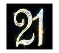 Décoration de gâteau 21 gâteau | Strass strass de qualité supérieure | Idées de décoration de fête d'anniversaire ou d'anniversaire | Alliage métallique de qualité | Souvenir parfait