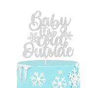 Décoration de gâteau à paillettes argentées « Baby It's Cold Outside » pour fête prénatale en hiver, flocon de neige, décoration de gâteau pour fête prénatale, décoration de fête d'hiver