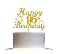 Décoration de gâteau à paillettes dorées pour 95e anniversaire - Idée de décoration de fête - Qualité supérieure - Robuste - Double face - Bâton acrylique Fabriqué aux États-Unis