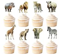 Décoration de Gâteau Animaux de la Jungle 16 Pièces Jungle Animal Cake Topper,Jungle Safari Animaux Décoration De Gâteau Toppers De Gâteau d’Animaux De Jungle Pour Enfants (Animaux Sauvages)