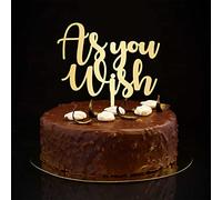 Décoration de gâteau « As You Wish » - Motif Mr & Mrs - Silhouette élégante - Marié et marié - Décoration de gâteau pour anniversaire de mariage, enterrement de vie de jeune fille - Doré - 15,2 cm