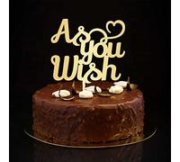 Décoration de gâteau « As You Wish » rustique « Mr & Mrs » - Silhouette personnalisée de mariés et de mariés - Pour anniversaire de mariage, cadeaux de fiançailles - Doré - 15,2 cm