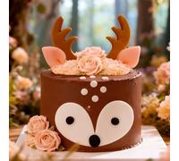 décoration de gâteau cerf ornements renne forêt anniversaire fête prénatale décoration blanche