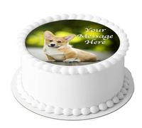 Décoration de gâteau comestible personnalisée en forme de chien Corgi 19,1 cm - Parfait pour décorer de grands gâteaux