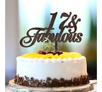 Décoration de gâteau d'anniversaire « 17 & Fabulous 17th Birthday » personnalisable avec nom pour n'importe quel âge, dix-sept et 17 ans, cadeau d'anniversaire pour t-shirts, tout-petits, filles